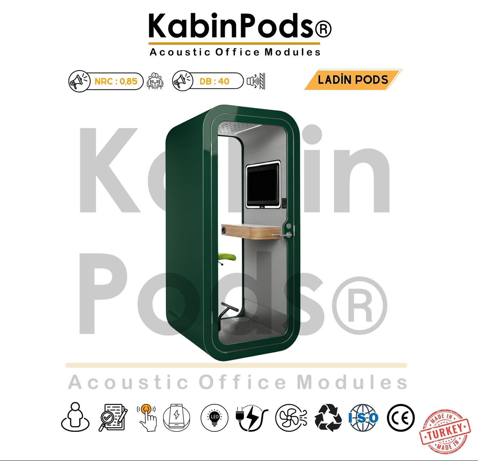 Telefon Kabini - 13. Görsel - Akustik Telefon Görüşme Kabini Modelleri ve Özellikleri